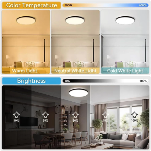 LED Deckenleuchte Dimmbar mit Fernbedienung 24W RGB Farbwechsel LED Deckenlampe - Bild 12 von 14