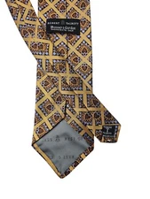 Robert Talbott Men Silk Tie Best of Class Gold Blue Sunburst Flower Bonney Gordo