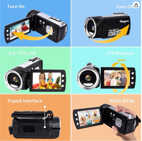 Kids Video Camera Camcorder 1080P 36MP Video Recorder Vlogging Camera for YouTub - Picture 4 of 7