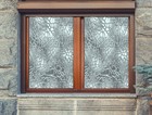 3D Silver Square ZHUA190 Window Film Print Sticker Cling Stained Glass UV