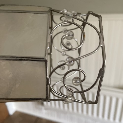 Capiz Shell Lamp Shade Ceiling Light Cylinder Shape Shade Silver - Picture 2 of 5