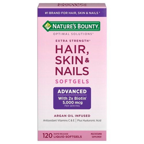 Nature's Bounty EXTRA STARK HAARE HAUT NÄGEL ARGANÖL INFUNDIERT BIOTIN Weichkapseln - Bild 2 von 6