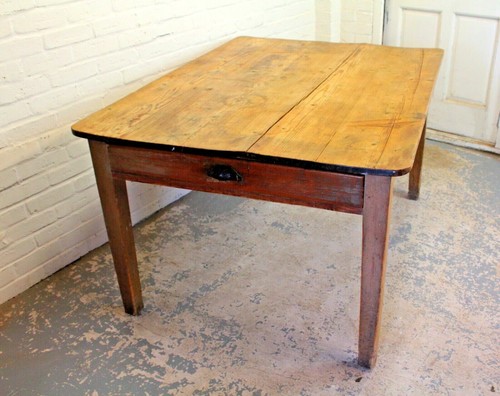 Antique Victorian Pine Scrub Top Farmhouse Kitchen Dining Table Can Deliver Antique Victorian Pine Scrub Top, Top Farmhouse Kitchen Table