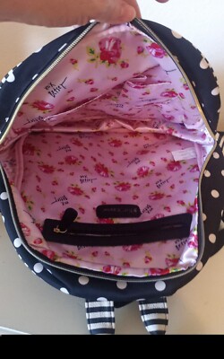 Betsy Johnson Rose Black and Pink Medium Backpack Pink  display picture 2