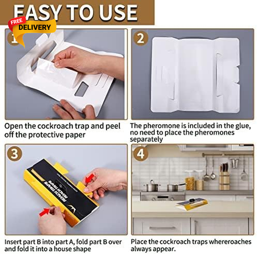 20 Pack Roach Traps Cockroach Traps Indoor Home Glue Roach Traps Child & Pets... - Picture 3 of 10