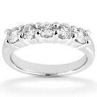 Ring, 1.85 carat F color Si1 clarity 5 Stone Round Diamond Wedding Band Platinum