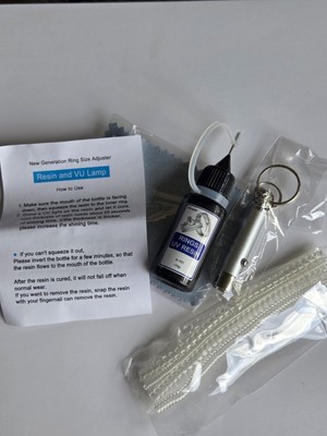Ring Sizers for Loose Rings KIT Glue UV Resin, UV Light and Spiral Sizers