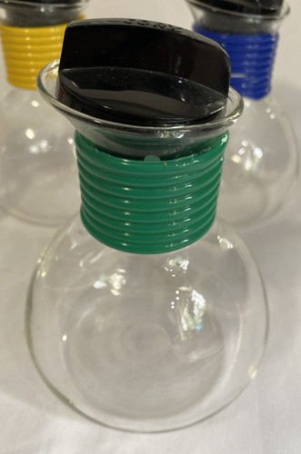Vintage CORY HOTTLE Set of 4 Coffee Tea Carafe Unused Red Yellow Blue Green - Picture 5 of 10