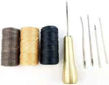 Becho 5 Needles Hand Stitcher Sets Sewing Awl with Copper Handle for Shoe... 