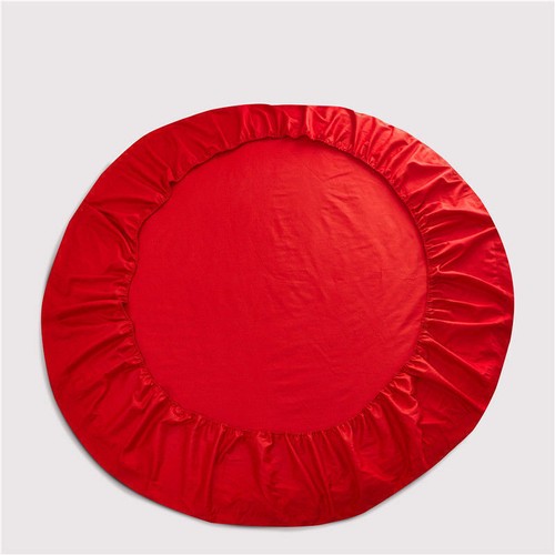 Solid Color Cotton Round Fitted Sheet Bed Cover pillowcase 200/220cm - Picture 71 of 87