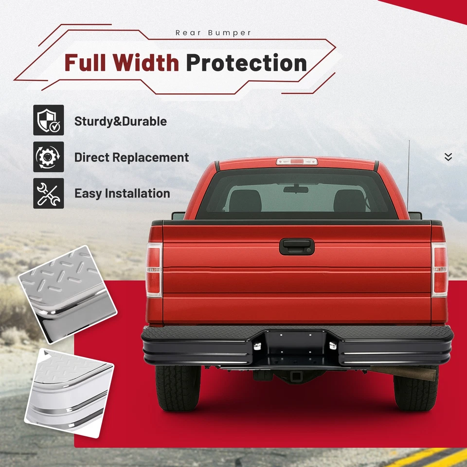 Universal Diamondstep Rear Bumper Step Powder-Coated For Ford F150 F250 Pickup Foto 4 de 4