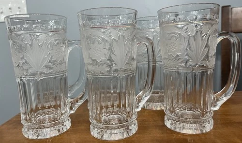 6 Mikasa Floral Trellis Crystal Mugs 12 oz Discontinued
