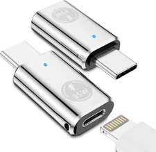 Lightning to USB C Male Adapter for iPhone 15, 2 Pack Type C to... 