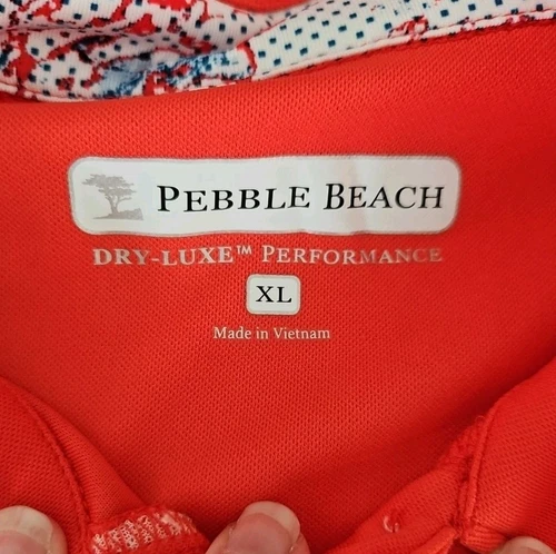 Ladies Pebble Beach Dry-Luxe Performance Golf Polo Shirt - Coral - Size XL - Picture 8 of 10