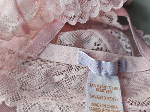 Savage x Fenty Light Pink Lace Bralette Size L Large - 第 7/8 張圖片