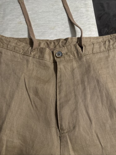 Pantalone Tasso Isola d'Elba uomo 34x32 (36x30) 100% lino piatto davanti marrone - Foto 4 di 7