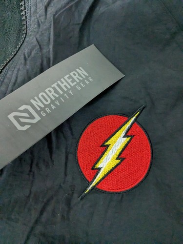 Chaqueta cortavientos Northern Gravity Gear negra L parche flash nailon forrado de vellón - Imagen 11 de 14