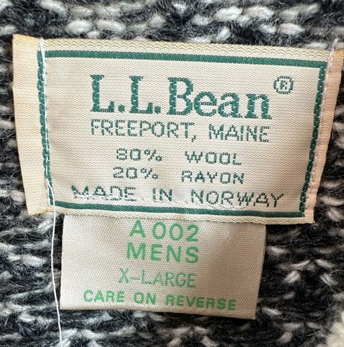 Vintage LL Bean Mens Norway Wool Birdseye Knit Crewneck Sweater Size XL - Picture 3 of 16
