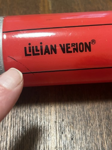 Vintage Lillian Vernon Pencil Case Red Vinyl Pencil Shaped Zip Top With Loop - Picture 4 of 14