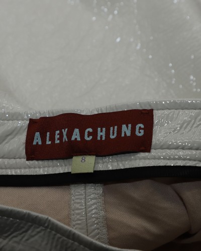 Jupe crayon midi Alexa Chung en PVC blanc crème - Photo 4/5