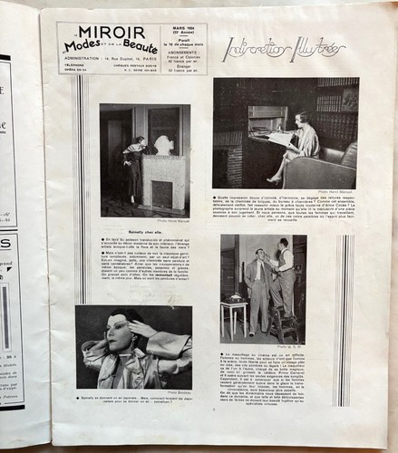 LE MIROIR DES MODES ET DE LA BEAUTE Mars 1934 ancienne revue Haute Couture - Picture 2 of 8