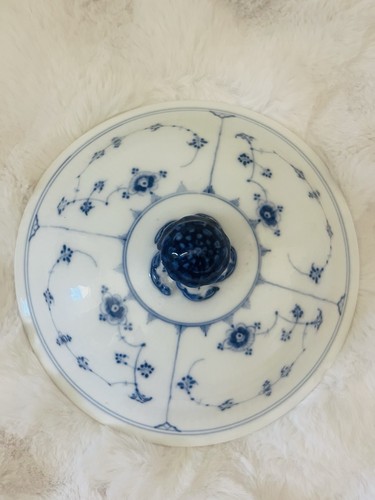 Seltene Royal Copenhagen erste Qualität blau geriffelt #223 frühe Marken große Terrine - Bild 15 von 15