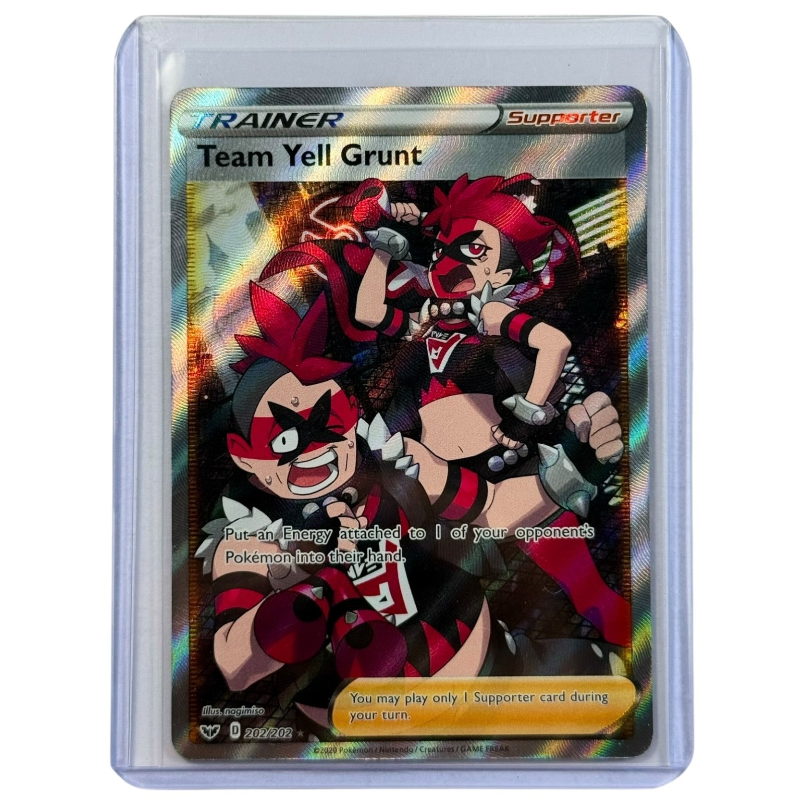 Team Yell Grunt 202/202 Sword & Shield NM Full Art Trainer Pokemon TCG Card