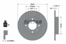 2x TEXTAR PRO 92111703 Bremsscheiben Hinten passend für PEUGEOT 307 SW (3H)