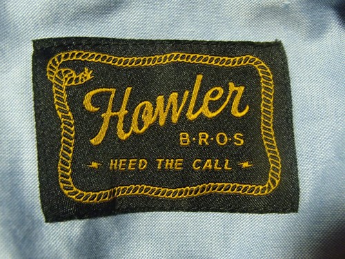 HOWLER BROS retro chambray H bar B western pearl snap shirt no iron mens XXL - Picture 7 of 15
