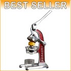 Artisan Crafted Red Hand Press Juicer for Fresh Citrus Drinks & Cooking