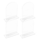 4 transparente, gewölbte Acryl-Tischnummernschilder mit Ständern für