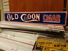 VINTAGE OLD COON PORCELAIN SIGN CIGARETTE TOBACCO CIGAR SMOKING PIPE ADVERTISING