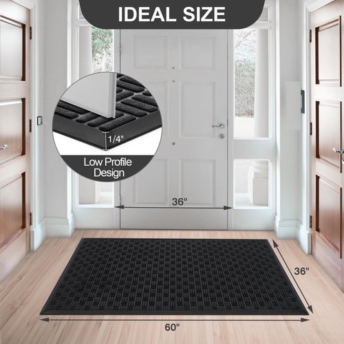 Front Door Mat, Heavy Duty Durable Welcome Mat for Outdoor Indoor, Dirt Trapp... - Picture 2 of 9