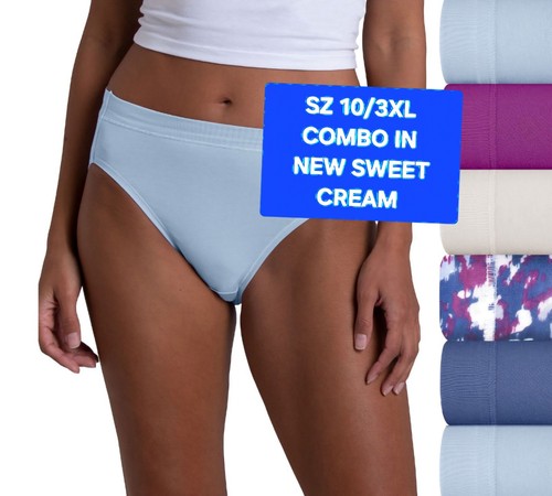 SZ 10 Fruit of the Loom SIGNATURE HI-CUTS COMBO OF TWO 6PKS 94/6% Cot/Span+Gift