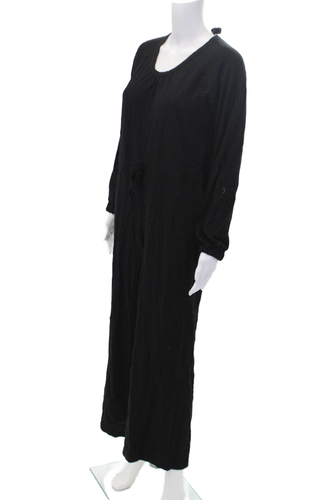 Wilt Womens Long Sleeve Scoop Neck Straight Leg Jumpsuit Black Cotton Size XS - Picture 2 of 5