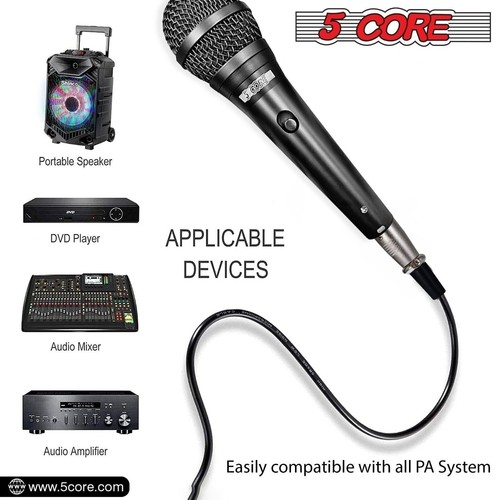5Core XLR Microphone Dynamic Mic Karaoke Singing Studio Microfono Handheld Mics - Picture 7 of 13