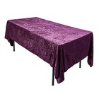  Lush Panne Velvet Tablecloth - 60 x 102 Inch Rectangular Table Plum