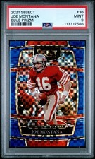 2021 PANINI SELECT BLUE PRIZM #36 JOE MONTANA 31/199 PSA 9