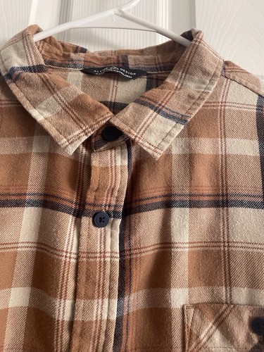 Alpine Design Shirt Mens XXL Tan Plaid Long Sleeve Flannel - Picture 4 of 6