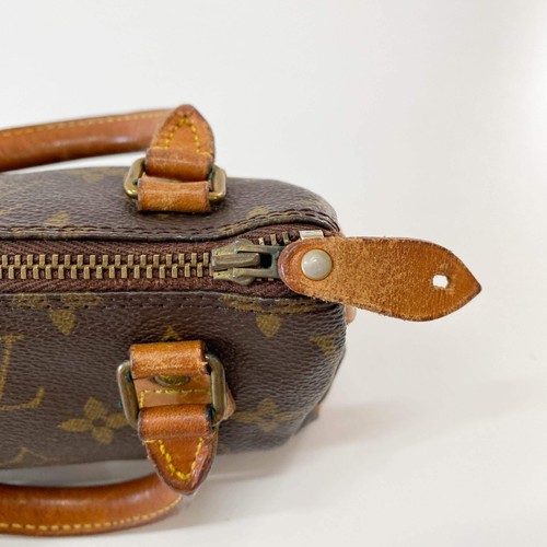 LOUIS VUITTON Mini Speedy Brown Monogram Leather Bag - Picture 14 of 19