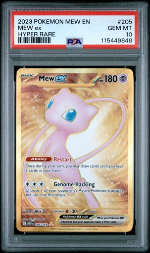 2023 POKEMON MEW EN-151 HYPER RARE #205 MEW EX PSA 10