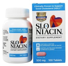 Slo-Niacin Vitamin B3 500 Mg - Slow Release Niacin for Heart Health, Energy B...