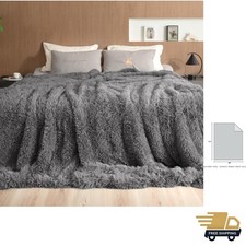 Luxury Faux Fur Blanket Super Soft Oversized Throw Blankets, 90x108 inches, D...