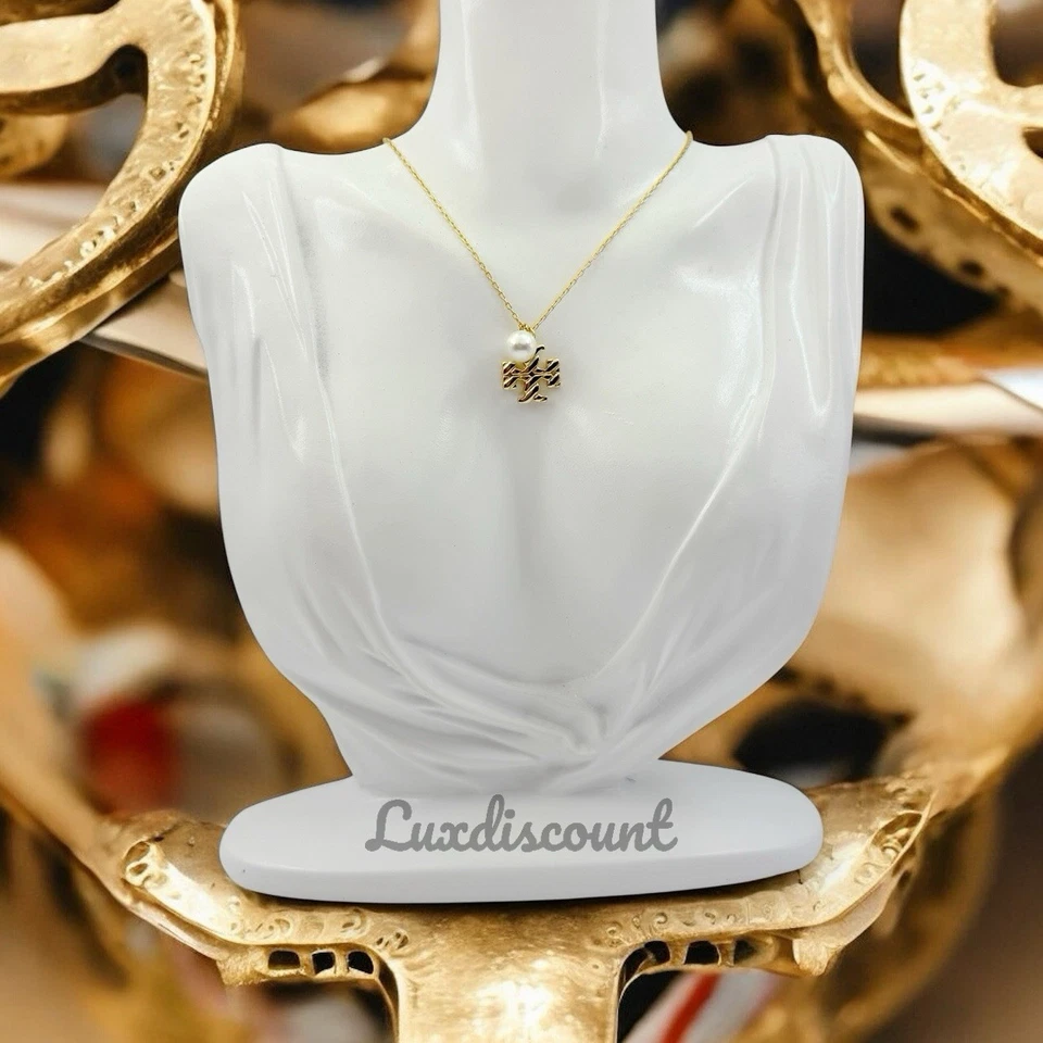 Colar pingente de ouro pérola corda torcida Tory Burch - Imagem 4 de 4