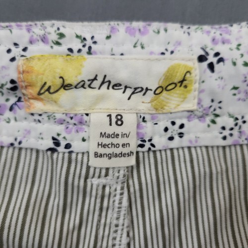 Bermuda donna pantaloncino resistente alle intemperie 18 vita alta 12,5" cucitura interna twill a righe verde - Foto 9 di 12