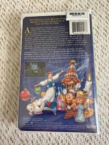 Disney's Beauty and the Beast The Enchanted Christmas VHS 1997 SEALED vintage - Picture 2 of 3