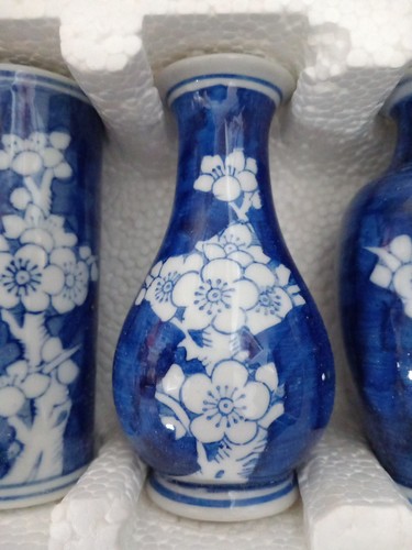 6er Set Vintage Shantou dekorative Miniatur Porzellan Knospenvasen (4") - Bild 7 von 14