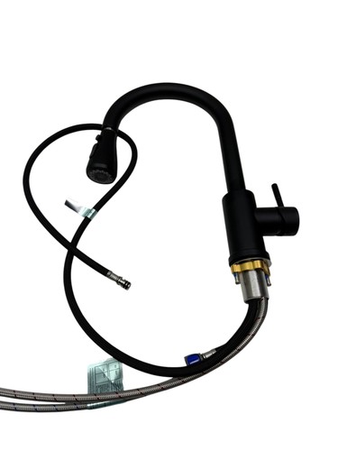 FORIOUS Rubinetto Cucina Alta Pressione Rubinetto Cucina con Doccetta Estensibile Nero - Foto 4 di 9