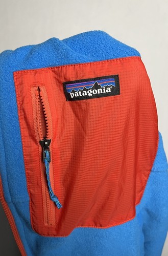 Patagonia Worn Wear Reversible Jacket Men's Fleece Full Zip Collard Blue Orange - Picture 7 of 19