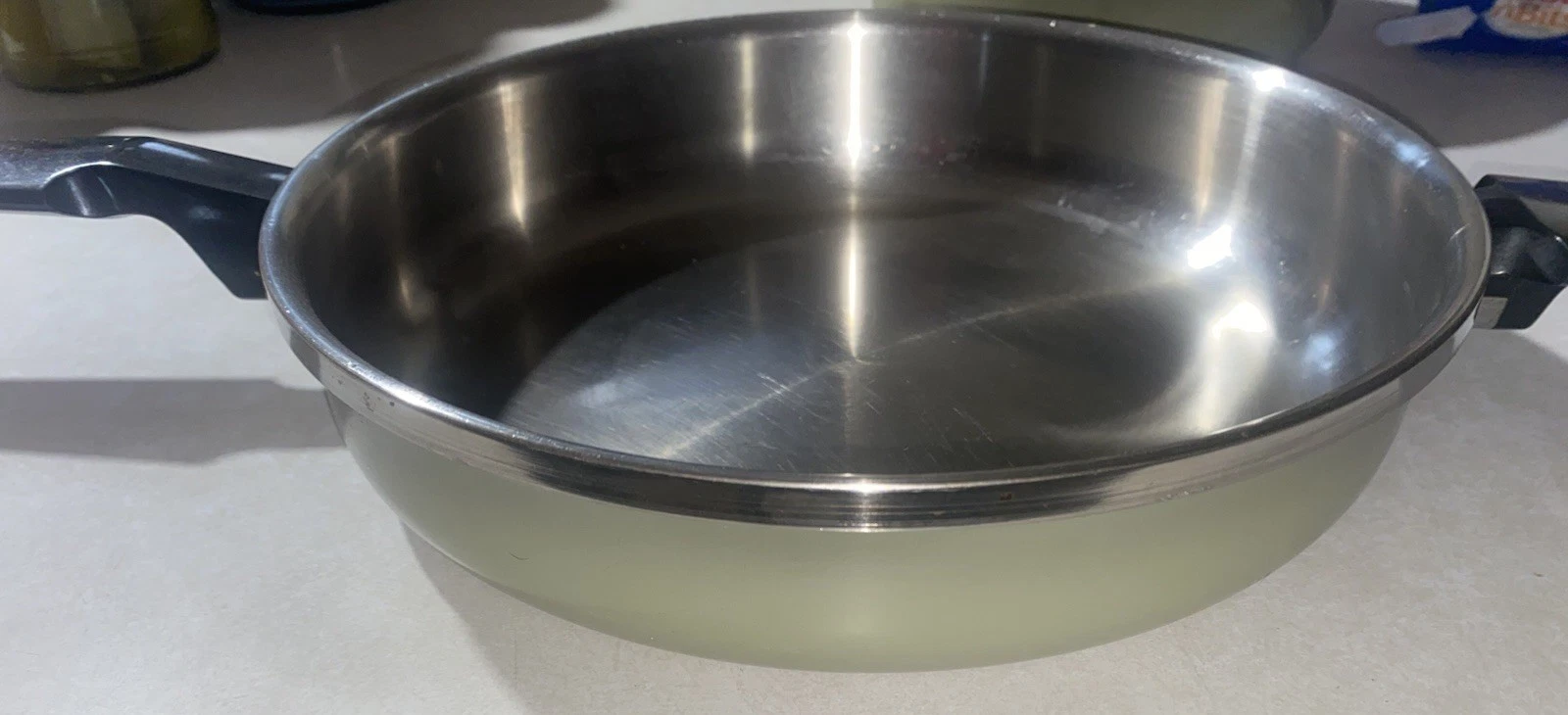 Town House West Bend Harvest Green 10" Skillet Fry Pan No Lid USA Vintage